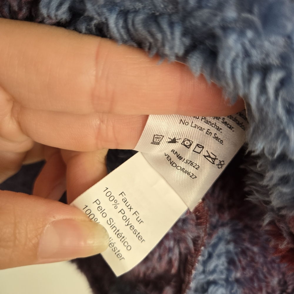Eddie Bauer Womens XL Fleece Pullover Plaid Quarter Zip Cozy Warm Comfy Blue Red - Picture 10 of 14